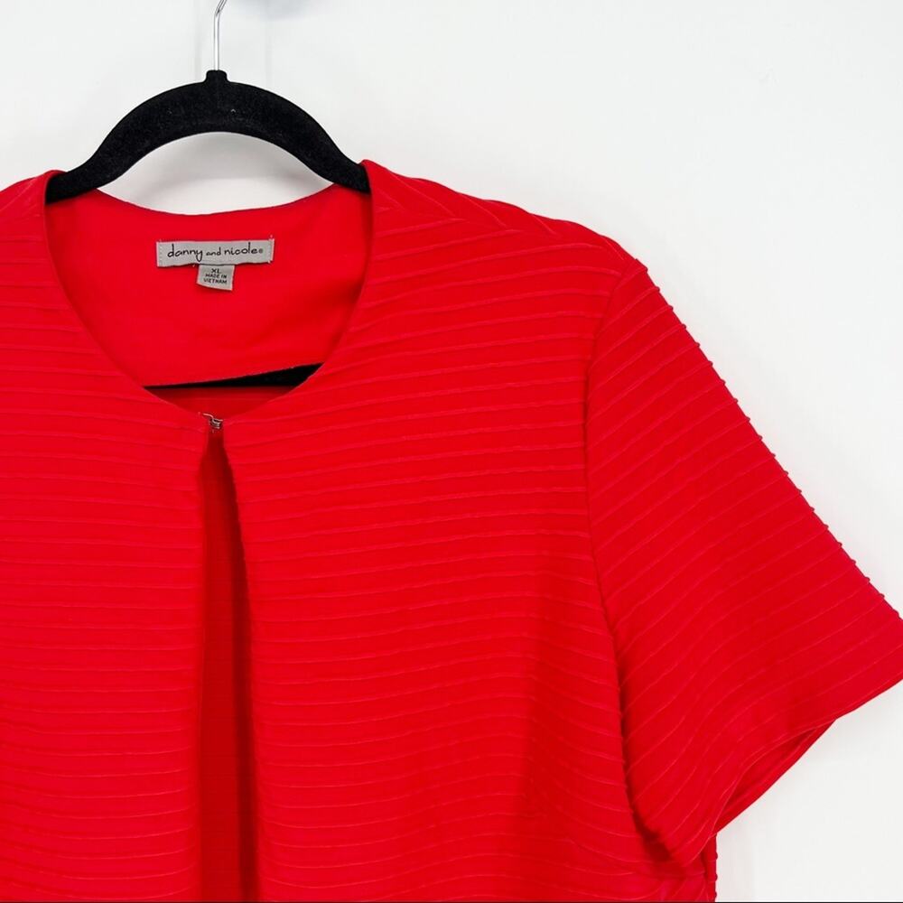Danny & Nicole Red Ribbed Cropped Blazer